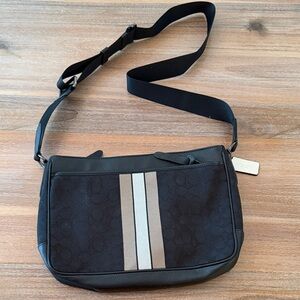 Coach Black and Tan Messenger Bag